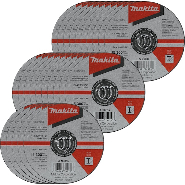 Makita CUT OFF WHEELS 4X.100X5/8 25/PK MPA-98815-25 - main